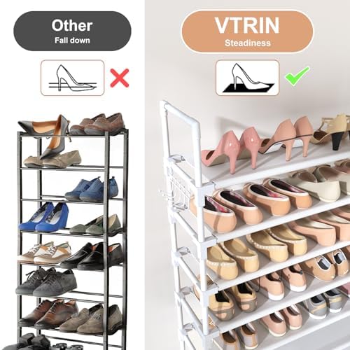 VTRIN 10 Tiers Shoe Rack Tall Large Capacity Wide Shoe Organizer Sturdy Shoe - Image 6