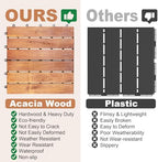 PrimeZone 108 PCS Solid Acacia Wood Interlocking Deck Tiles, Natural Wood - Image 5