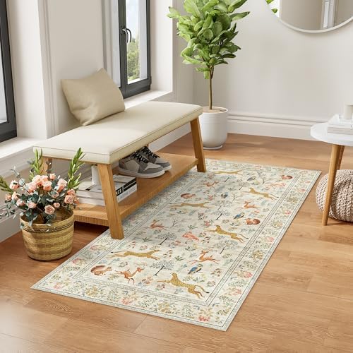 DUKINO 2x4 Rug for Entryway, Animal Washable Runner Rug for Kitchen - Image 3