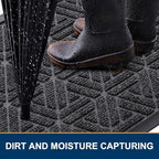 Smiry Front Door Mat Outside Entrance, Low Profile Rubber Doormat - Image 3