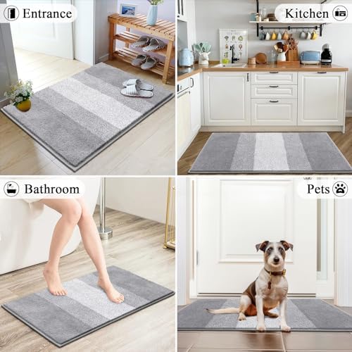 Vaukki Indoor Doormat Entryway Light Grey Door Mat 36x24 inch - Image 3