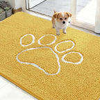 OLANLY Dog Door Mat for Muddy Paws 48x30, Paw Print Design Chenille Mud Mat by OLANLY