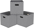 Black Foldable Storage Cubes Bins, Fabric Storage Box Cubes Organizer Baskets by HEAYEEG