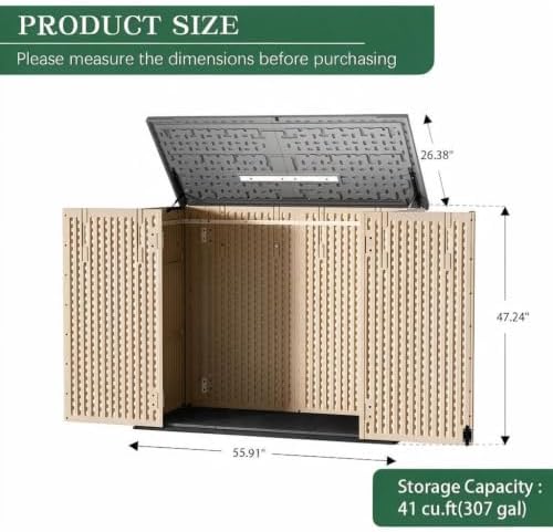 Outdoor Storage Shed Resin Waterproof Storage Cabinet - Image 2