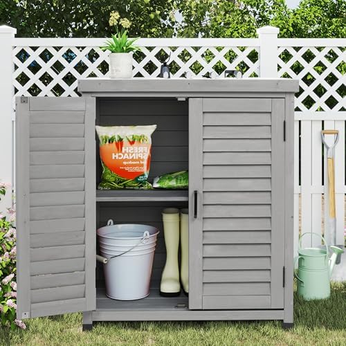 Outdoor Storage Cabinet & Potting Bench Table - Image 2