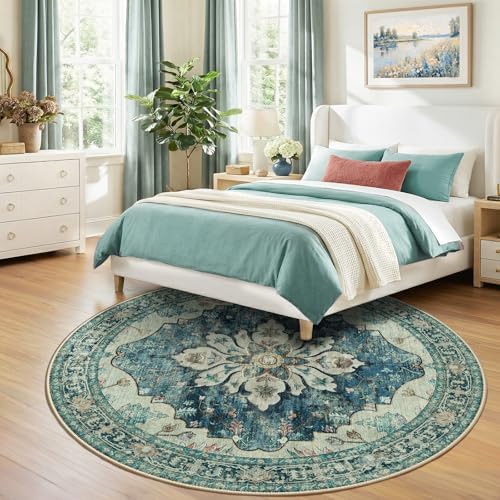 RELEANY Washable Area Rug, Round 8ft - Image 3