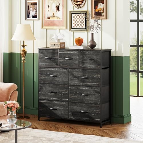 WLIVE Tall Dresser for Bedroom, 9 Drawer Chest of Drawers - Image 2