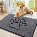 Smiry Dog Door Mat for Muddy Paws, Absorbent Non Slip Dirt Trapper by Smiry