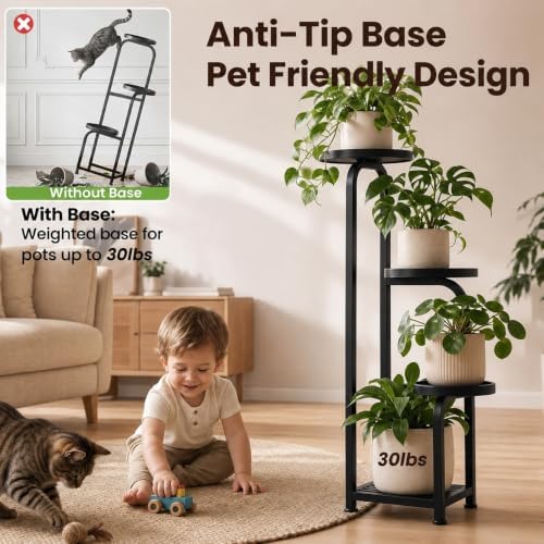 TOSKING 4-Tier Square Corner Plant Stand Indoor Outdoor - Image 4