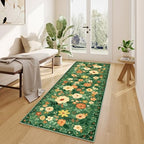 DUKINO 2x10 Runner Rug, Washable Kitchen Runner Rug Non Slip, Dark Green - Image 2