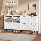Nicetree Shoe Cabinet with 4 Flip Drawers, Freestanding Shoe Organizer Cabinet - Image 3