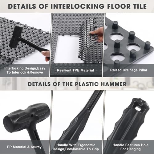 Drydiet 24 Pack Drainage Tiles Modular Interlocking Floor Tiles - Image 3