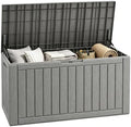 Fancyango 110 Gallon Waterproof Deck Box, Resin Outdoor Storage Box by Warmnestforpets