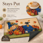Fall Scarecrow Decorative Front Door Mat, Autumn Pumpkin Crow - Image 5