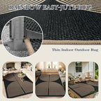 Lahome Modern Rainbow Easy Jute Carpet, Washable 5x7 Area Rugs - Image 3