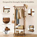 Taitiy Coat Rack Freestanding Solid Wood Clothes Rack - Image 3
