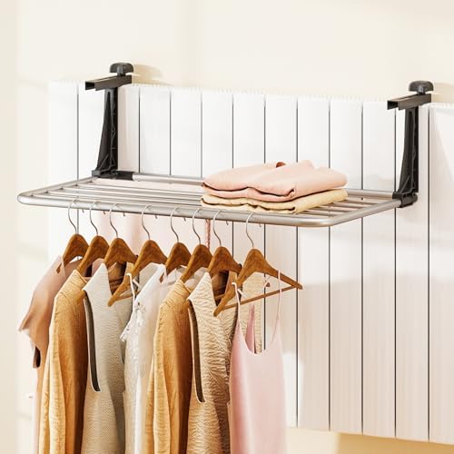 GIANTEX Portable Clothes Drying Rack, 25.5" Aluminum Hanging Laundry Rack - Image 2