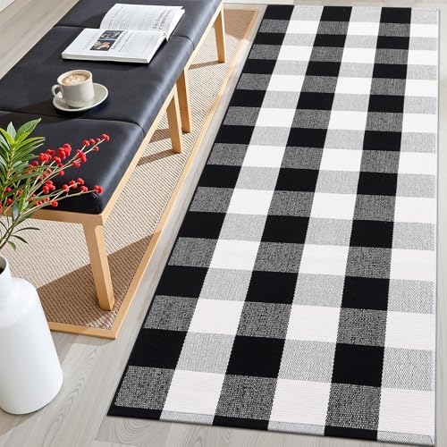 OLANLY Fall Door Mat, Buffalo Plaid Rug by OLANLY