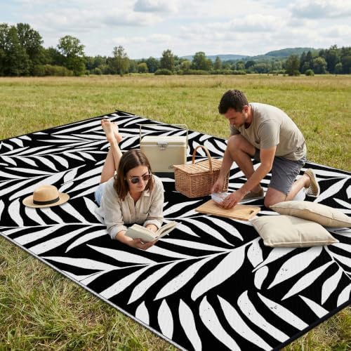 Smiry Outdoor Rug 6x9 ft Waterproof Reversible Leaf Mat - Image 4