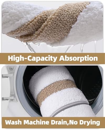 Color&Geometry White Bathroom Rugs 36x24, Extra Soft Absorbent Microfiber Bath - Image 6