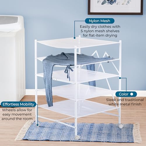 Honey-Can-Do 5-Tier Mesh Laundry Drying Rack - Image 4