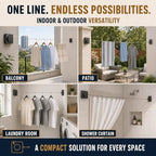 Retractable Clothesline Indoor & Outdoo, Non-Sagging Heavy-Duty Stainless Steel - Image 2