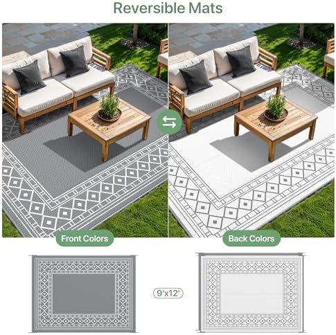 GENIMO Outdoor Rug, Waterproof Plastic Rugs - Image 4