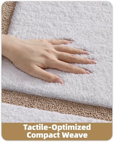 Color&Geometry White Bathroom Rugs 36x24, Extra Soft Absorbent Microfiber Bath - Image 4