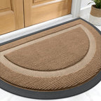 OLANLY Half Circle Front Door Mat Outside 33x21 All-Season Rubber Doormat by OLANLY