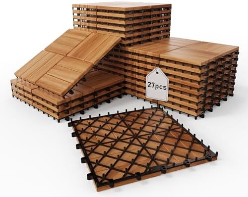 Golden Select 12" x 12" Interlocking Deck Tiles, Waterproof UV Resistant by ACARRA