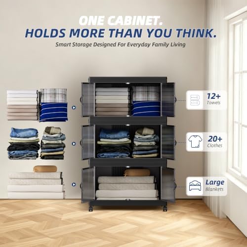 SAILUN 348Qt Stackable Storage Bins, Storage Cabinet - Image 5