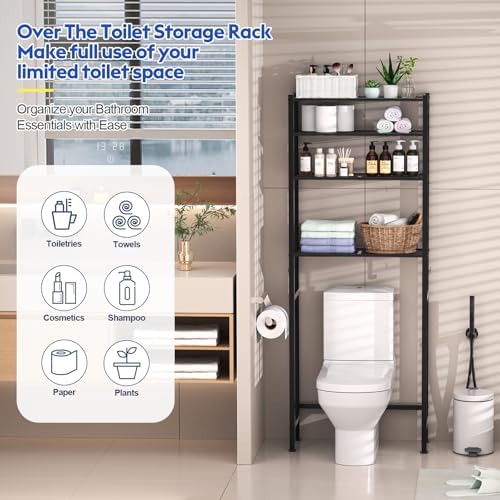 samstar 4 Tier Over The Toilet Storage Rack, Bathroom Organizer Shelves Cabinet - Image 3