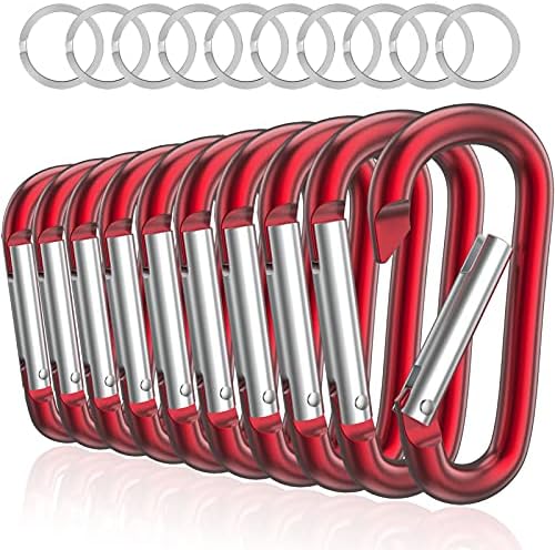 sprookber 3" Aluminum Carabiner D Ring, Caribeener Clips, Spring Snap Hook by Sprookber