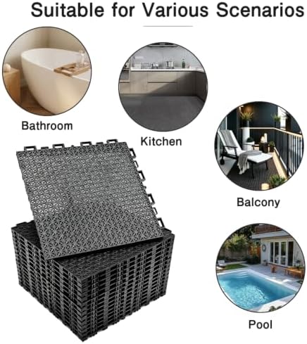 16 PCS Modular Interlocking Cushion Drainage Floor Tiles 10" x10 - Image 6