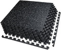AIRHOP 0.56in Thick 24 Sq Ft Exercise Equipment Mats, 6 Tiles Upgraded Rubber by Airhop