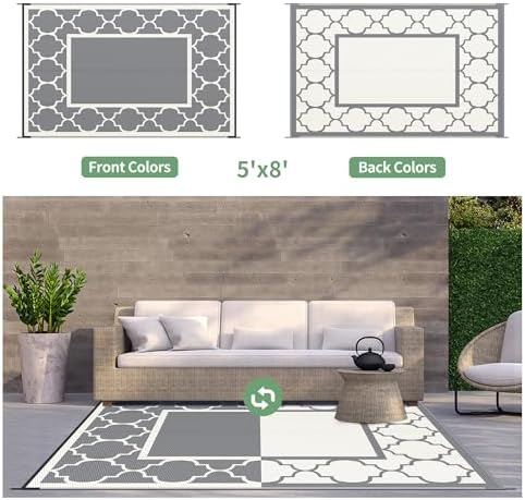 GENIMO Outdoor Rug, Waterproof Plastic Rugs - Image 4