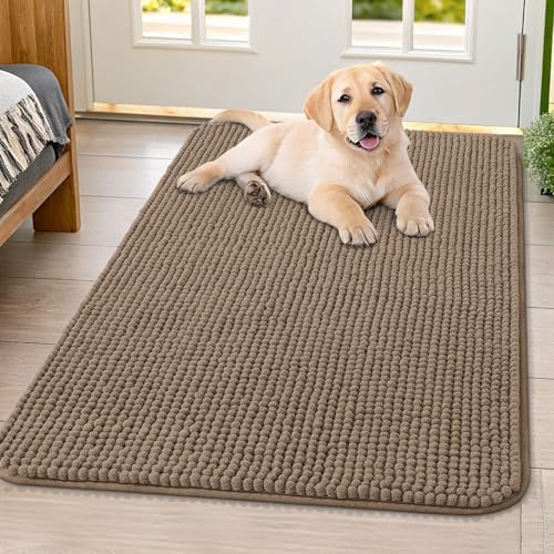 Smiry Dog Door Mat for Muddy Paws 40x32, Absorbent Low-Profile Doormats by Smiry