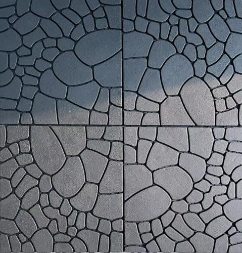 Plastic Interlocking Deck Tiles, 44 Pack, Simulated Cobblestone, Non-Slip Patio by Unknown