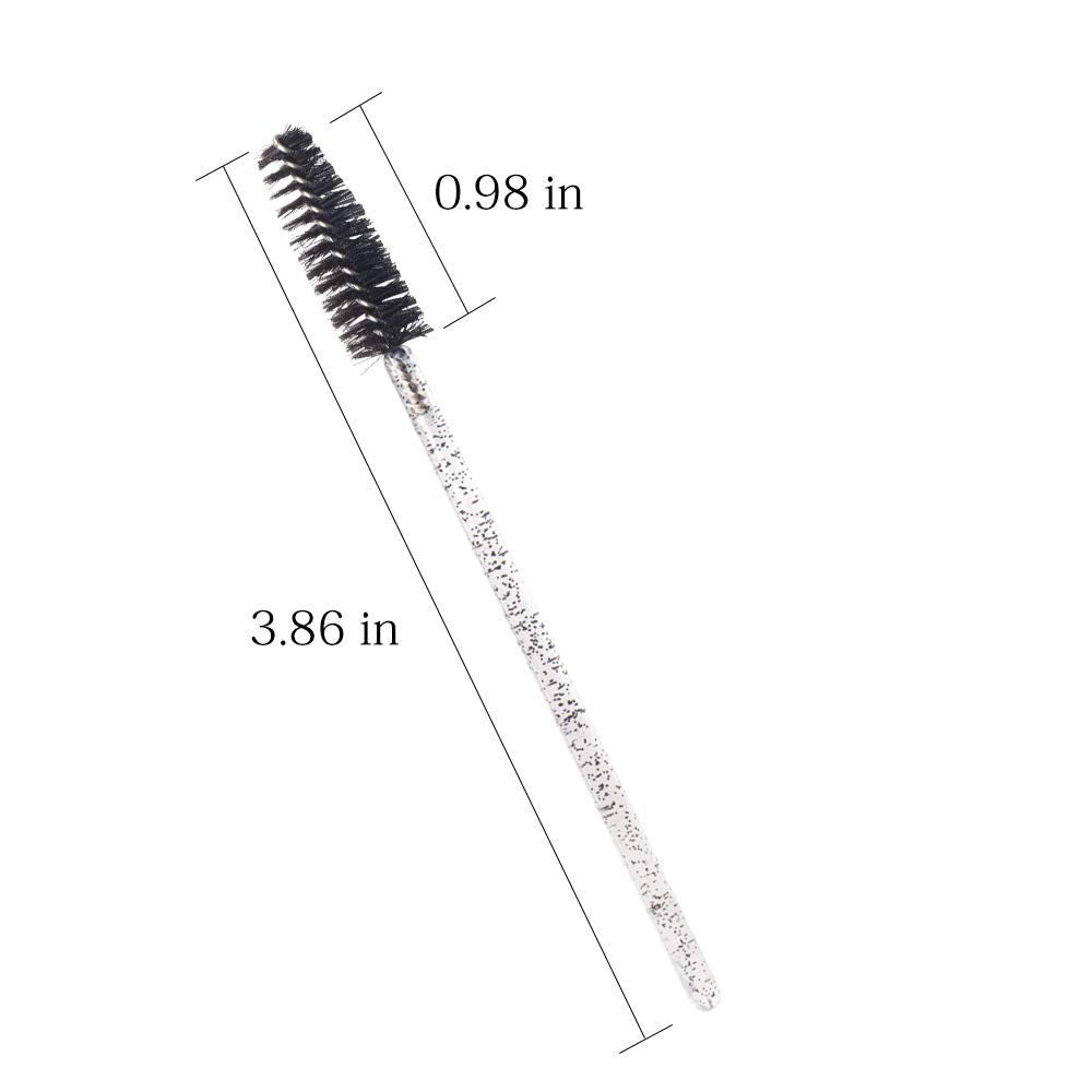 300PCS Disposable Mascara Wands Spoolie Brush Crystal Eyebrow Brushes Eyelash Extension Applicator Makeup Kits.myaokue-up (Black-Black300pcs)