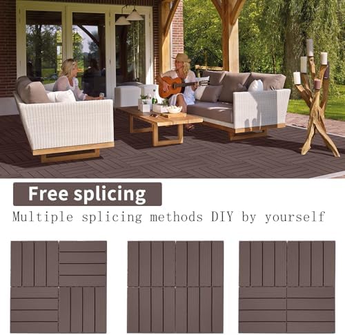 Plastic Interlocking Deck Tiles 12"x12" Waterproof Outdoor Patio Flooring All - Image 5