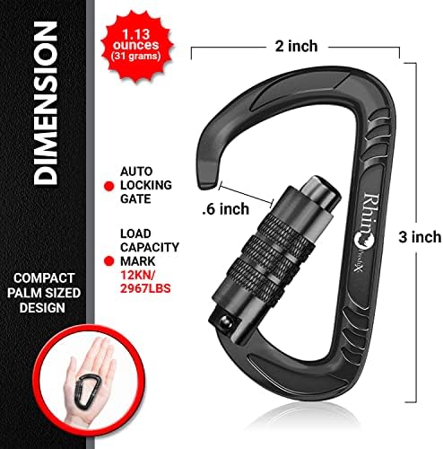 Rhino Produxs 12kN Heavy Duty Carabiner Clips - Image 2