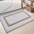 Color&Geometry White Bathroom Rugs 36x24, Extra Soft Absorbent Microfiber Bath by COLORG