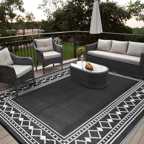GAOMON Outdoor Rug 9x18, Waterproof Reversible Plastic Straw Rug, Modern - Image 3