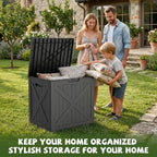 40 Gallon Waterproof Resin Deck Box, Outdoor Toy Storage Box Lock Bin - Image 6