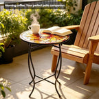 14" Outdoor Side Table, Rust Proof Small Metal Side Table - Image 2