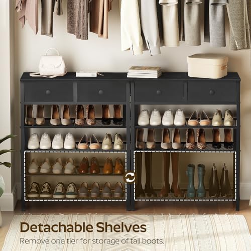 YATINEY 5 Tier Shoe Rack, Large Capacity Shoe Storage Organizer, Metal Shoe - Image 5