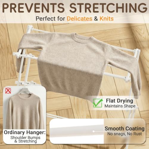 Extra Wide Foldable Clothes Drying Rack, Reinforced Joints - Image 6
