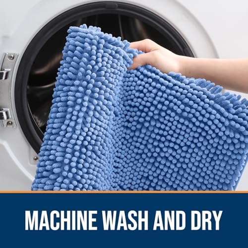 OLANLY Dog Door Mat for Muddy Paws 47x24, Super Absorbent Chenille Mud Mat - Image 5