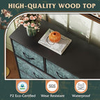 WLIVE Tall Dresser for Bedroom, 9 Drawer Chest of Drawers, Vintage Green - Image 6