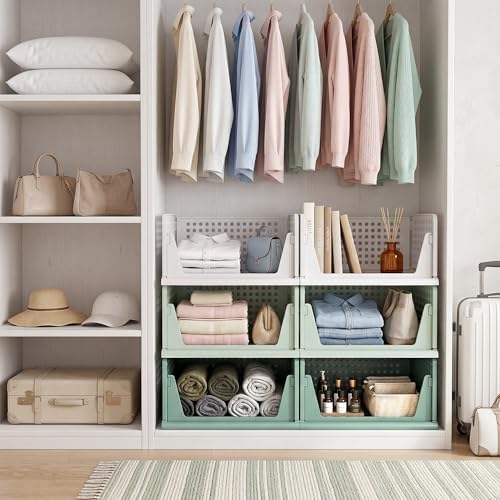 Pinkpum Green Boy Closet Organizers and Storage Stackable Plastic Drawer Basket - Image 6